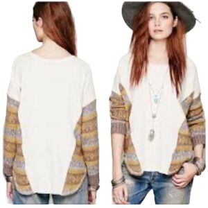 SOLD-Free People Beautiful Sinner Pullover Top Oatmeal L